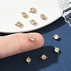 SHEGRACE Brass Pave Clear Cubic Zirconia Flat Round Connector Charms XGRQ3D618-499G-4