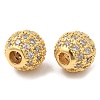 Brass Micro Pave Clear Cubic Zirconia Beads KK-I705-13G-2