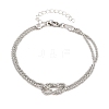 Brass Chain Knot 2-Strand Bracelets for Women KK-CBA68DA-17A-P-4