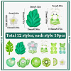 120Pcs 12 Styles Transparent & Opaque Resin Cabochons RESI-SP0001-07-2