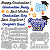 2Pcs 2 Styles Graduation Season Theme Carbon Steel Cutting Dies Stencils DIY-WH0309-876-1