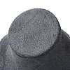 Velvet Bust Necklace Display Stands with Wooden Base ODIS-Q041-02A-02-3