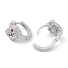 Bear Rack Plating Brass Cubic Zirconia Hoop Earrings for Women EJEW-K245-02P-3