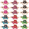 SUNNYCLUE 48pcs 6 Colors Alloy Enamel Connector Charms ENAM-SC0004-22-1