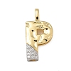 Brass Micro Pave Cubic Zirconia Pendants KK-B126-02G-P-1