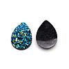 Druzy Resin Cabochons RESI-WH0026-01G-1