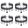 4Pcs Gothic Style Resin Flower Tassel Lace Choker Necklaces NJEW-UN0001-60-1