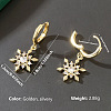 Brass Micro Pave Cubic Zirconia Snowflake Hoop Dangle Earrings for Women WGD9903-01-3