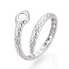 304 Stainless Steel Cuff Rings Components STAS-N113-06P-1