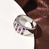 Brass Micro Pave Cubic Zirconia Cuff Open Rings RJEW-C158-04P-7