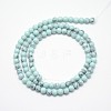 Synthetic Turquoise Smooth Round Beads Strands G-L146-8mm-01-2