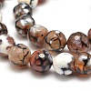 Dyed Natural Agate Faceted Round Beads Strands G-E268-33-2