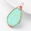 Synthetic Turquoise Pendants G-K122-01RG-3