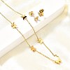 Butterfly 304 Stainless Steel Necklaces & Stud Earring Set for Women SJEW-C007-07G-3