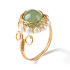 Natural Green Aventurine Finger Ring for Girl Women X1-RJEW-TA00012-1-9