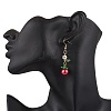 304 Stainless Steel Tomato Dangle Earrings EJEW-MZ00464-01-3