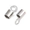 304 Stainless Steel Fold Over Crimp Cord Ends STAS-P434-05B-P-2