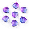 Two Tone Spray Painted Transparent Glass Beads GLAA-T022-26-B02-1