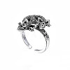 Lizard Alloy Open Cuff Ring for Men Women RJEW-T009-47AS-3