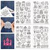 4 Sheets 11.6x8.2 Inch Stick and Stitch Embroidery Patterns DIY-WH0455-053-1