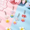 4Pcs Smiling Flower & Bowknot Acrylic Pendant Decorations HJEW-JM03857-1