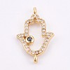Brass Micro Pave Cubic Zirconia Links ZIRC-E149-12G-1