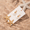 2 Pairs Zinc Alloy Imitation Pearl Starfish Stud Earrings FS-WGB4F34-17-1
