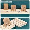 3-Slot Wood Earring Display Cards Stands ODIS-WH0070-01-5