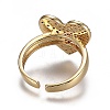 Brass Micro Pave Cubic Zirconia Cuff Rings RJEW-I074-10G-01-3