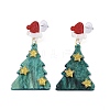 Glitter Hat Christmas Tree Acrylic Dangle Stud Earrings EJEW-L203-12C-1