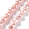 Electroplated Glass Imitation Pearl Beads Strands BSHE-G035-01B-03-1-1