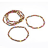 Round Natural Wood Beaded Stretch Necklaces NJEW-JN03451-1