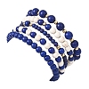 5Pcs 5 Styles Dyed Synthetic Turquoise Beads Stretch Bracelets BJEW-JB12825-2