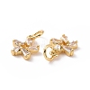 Star Brass Micro Pave Clear Cubic Zirconia Charms KK-G435-43G-3