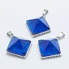 Blue Watermelon Stone Glass Pendants G-O163-F10-1