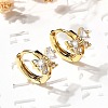 Bowknot Brass Hoop Earrings EJEW-S256-02A-G-1