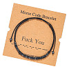 Synthetic Non-magnetic Hematite & Wood Beads Morse Code Bracelets WGB6EC0-01-1