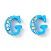 Spray Painted Zinc Alloy Slide Charms ALRI-WH0005-13G-2