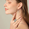 1Pc Raw Natural Gemstone Nuggets Beads Alloy Cuff Rings RJEW-PH0001-15B-6