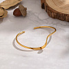 Minimalist Wave Shape 304 Stainless Steel Open Cuff Bracelets for Women XJ3196-3