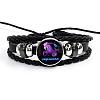 Constellation PU Leather & Glass Triple Layer Multi-strand Bracelets PW-WGDAEC6-08-1