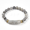 Natural Labradorite Beads Stretch Bracelets BJEW-T022-04E-2