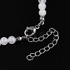 Natural Quartz Crystal 4.5mm Round Beaded Rock Crystal Flower Pendant Necklaces NJEW-T016-04P-6