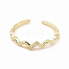 Clear Cubic Zirconia Wave Open Cuff Ring RJEW-B028-17G-2