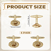 1 Pair Brass Cufflinks BUTT-LP0002-04G-2
