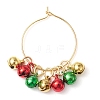 Christmas Brass Bell Wine Glass Charms AJEW-JO00257-3