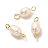 Natural Cultured Freshwater Pearl Beads Links Connectors X1-PALLOY-JF00941-02-2