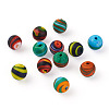 12Pcs 6 Colors Handmade Frosted Lampwork Beads LAMP-BT0001-02-2