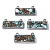 Assembled Natural Bronzite & Synthetic Turquoise & Imperial Jasper Pendants Links G-N330-033-1