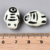 Handmade Printed Porcelain Beads Strand PORC-T133-02F-5